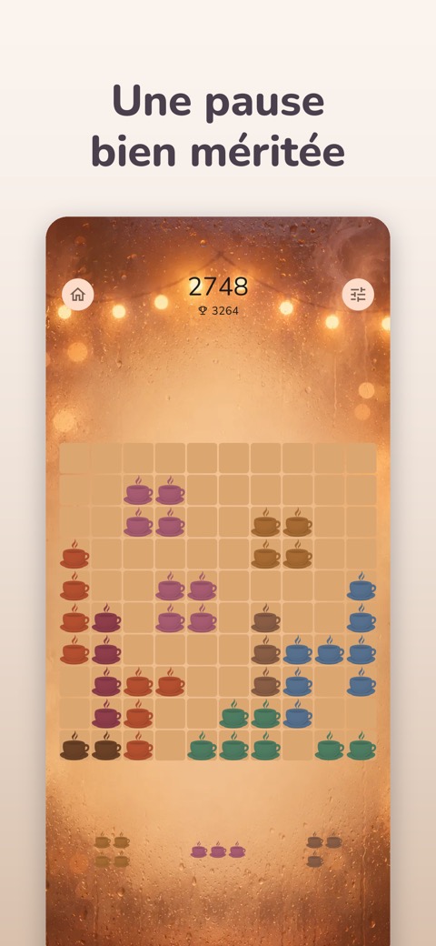 In-game screenshot with the Rainy Café skin
